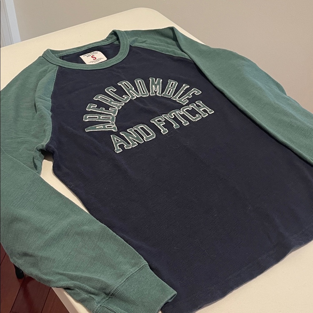 Chilly Summer Night Soft Y2K Green Midnight Blue Crew Neck Retro Sweatshirt S